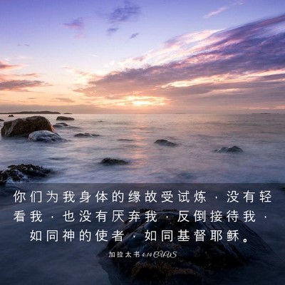 Picture 03 - 加 拉 太 书 4:14 CUVS - 你 们 为 我 身 体 的 缘 故 受 试 炼 - Bible Verse Picture