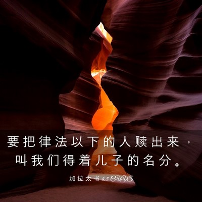 Picture 03 - 加 拉 太 书 4:5 CUVS - 要 把 律 法 以 下 的 人 赎 出 来 ， - Bible Verse Picture