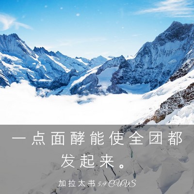 Picture 03 - 加 拉 太 书 5:9 CUVS - 一 点 面 酵 能 使 全 团 都 发 起 来 - Bible Verse Picture