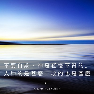 Picture 03 - 加 拉 太 书 6:7 CUVS - 不 要 自 欺 ， 神 是 轻 慢 不 得 的 - Bible Verse Picture