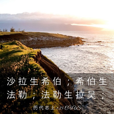 Picture 03 - 历 代 志 上 1:25 CUVS - 沙 拉 生 希 伯 ； 希 伯 生 法 勒 ； - Bible Verse Picture