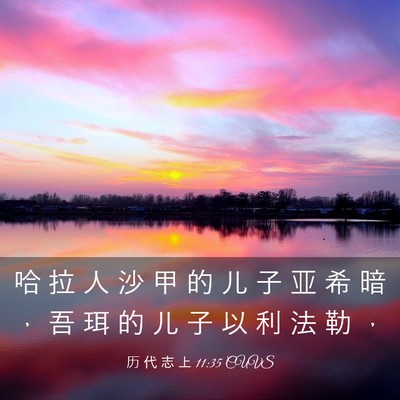 Picture 03 - 历 代 志 上 11:35 CUVS - 哈 拉 人 沙 甲 的 儿 子 亚 希 暗 ， - Bible Verse Picture