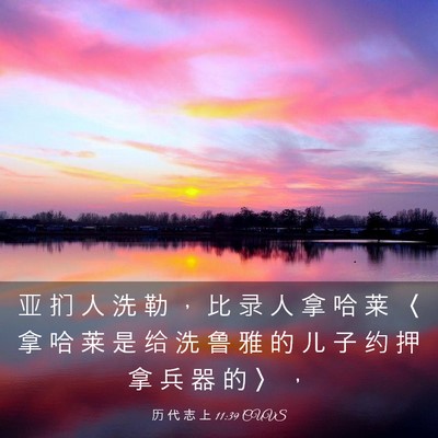 Picture 03 - 历 代 志 上 11:39 CUVS - 亚 扪 人 洗 勒 ， 比 录 人 拿 哈 莱 - Bible Verse Picture
