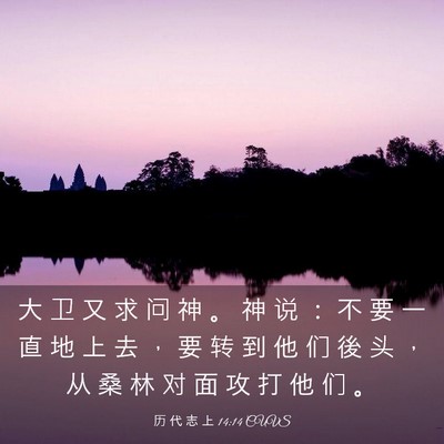 Picture 03 - 历 代 志 上 14:14 CUVS - 大 卫 又 求 问 神 。 神 说 ： 不 要 - Bible Verse Picture