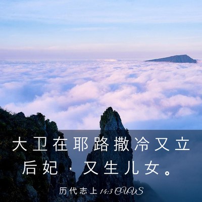 Picture 03 - 历 代 志 上 14:3 CUVS - 大 卫 在 耶 路 撒 冷 又 立 后 妃 ， - Bible Verse Picture