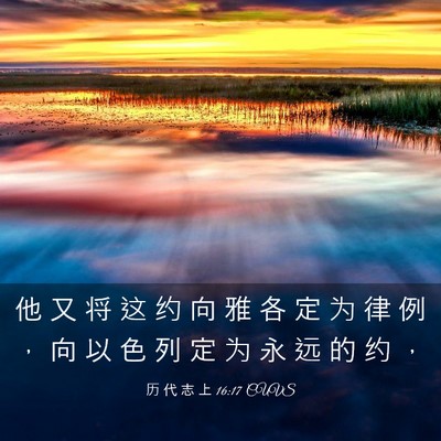 Picture 03 - 历 代 志 上 16:17 CUVS - 他 又 将 这 约 向 雅 各 定 为 律 例 - Bible Verse Picture