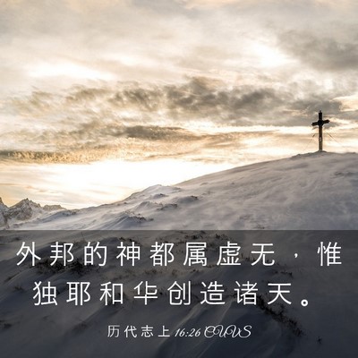 Picture 03 - 历 代 志 上 16:26 CUVS - 外 邦 的 神 都 属 虚 无 ， 惟 独 耶 - Bible Verse Picture