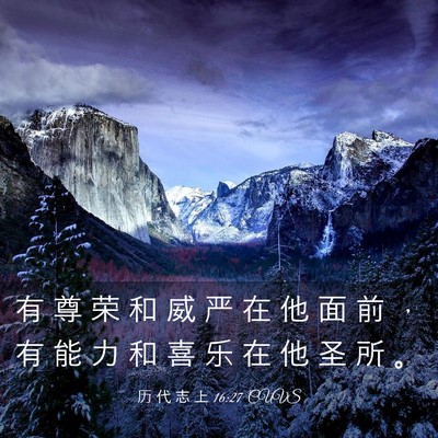 Picture 03 - 历 代 志 上 16:27 CUVS - 有 尊 荣 和 威 严 在 他 面 前 ， 有 - Bible Verse Picture