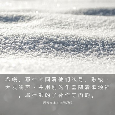 Picture 03 - 历 代 志 上 16:42 CUVS - 希 幔 、 耶 杜 顿 同 着 他 们 吹 号 - Bible Verse Picture