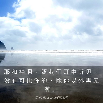 Picture 03 - 历 代 志 上 17:20 CUVS - 耶 和 华 啊 ， 照 我 们 耳 中 听 见 - Bible Verse Picture