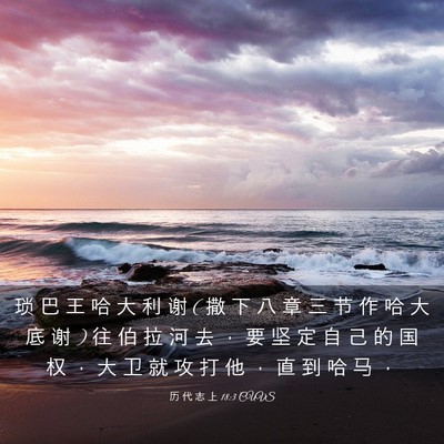 Picture 03 - 历 代 志 上 18:3 CUVS - 琐 巴 王 哈 大 利 谢 ( 撒 下 八 章 三 - Bible Verse Picture