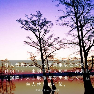Picture 03 - 历 代 志 上 19:17 CUVS - 有 人 告 诉 大 卫 ， 他 就 聚 集 以 - Bible Verse Picture