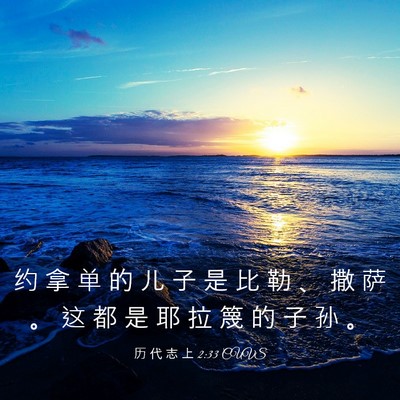 Picture 03 - 历 代 志 上 2:33 CUVS - 约 拿 单 的 儿 子 是 比 勒 、 撒 萨 - Bible Verse Picture