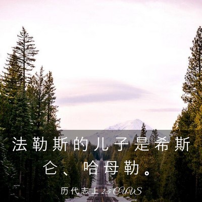 Picture 03 - 历 代 志 上 2:5 CUVS - 法 勒 斯 的 儿 子 是 希 斯 仑 、 哈 - Bible Verse Picture
