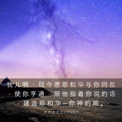 Picture 03 - 历 代 志 上 22:11 CUVS - 我 儿 啊 ， 现 今 愿 耶 和 华 与 你 - Bible Verse Picture