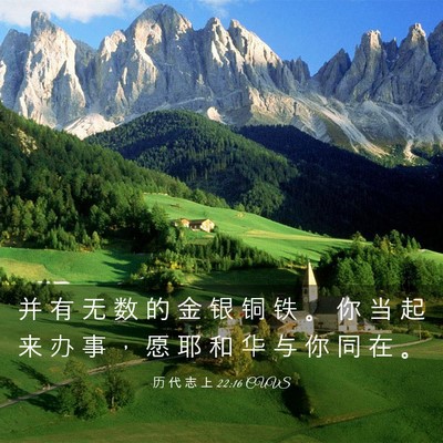 Picture 03 - 历 代 志 上 22:16 CUVS - 并 有 无 数 的 金 银 铜 铁 。 你 当 - Bible Verse Picture