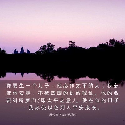 Picture 03 - 历 代 志 上 22:9 CUVS - 你 要 生 一 个 儿 子 ， 他 必 作 太 - Bible Verse Picture