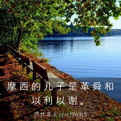 Picture 03 - 历 代 志 上 23:15 CUVS - 摩 西 的 儿 子 是 革 舜 和 以 利 以 - Bible Verse Picture