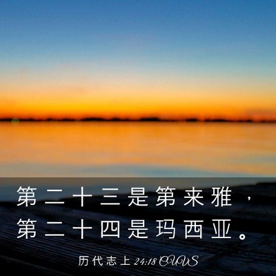 Picture 03 - 历 代 志 上 24:18 CUVS - 第 二 十 三 是 第 来 雅 ， 第 二 十 - Bible Verse Picture