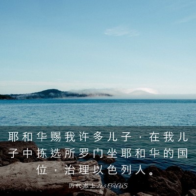 Picture 03 - 历 代 志 上 28:5 CUVS - 耶 和 华 赐 我 许 多 儿 子 ， 在 我 - Bible Verse Picture