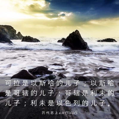 Picture 03 - 历 代 志 上 6:38 CUVS - 可 拉 是 以 斯 哈 的 儿 子 ； 以 斯 - Bible Verse Picture