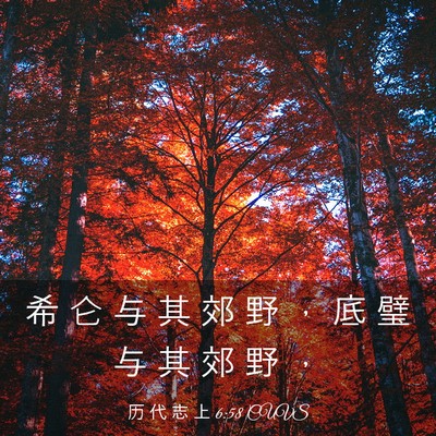 Picture 03 - 历 代 志 上 6:58 CUVS - 希 仑 与 其 郊 野 ， 底 璧 与 其 郊 - Bible Verse Picture