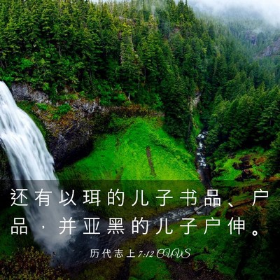Picture 03 - 历 代 志 上 7:12 CUVS - 还 有 以 珥 的 儿 子 书 品 、 户 品 - Bible Verse Picture