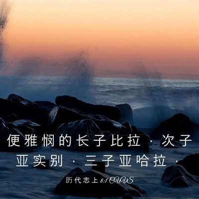 Picture 03 - 历 代 志 上 8:1 CUVS - 便 雅 悯 的 长 子 比 拉 ， 次 子 亚 - Bible Verse Picture