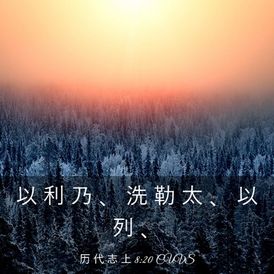 Picture 03 - 历 代 志 上 8:20 CUVS - 以 利 乃 、 洗 勒 太 、 以 列 - Bible Verse Picture