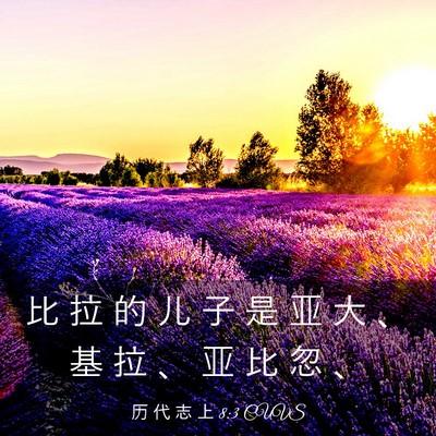 Picture 03 - 历 代 志 上 8:3 CUVS - 比 拉 的 儿 子 是 亚 大 、 基 拉 、 - Bible Verse Picture