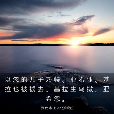 Picture 03 - 历 代 志 上 8:7 CUVS - 以 忽 的 儿 子 乃 幔 、 亚 希 亚 、 - Bible Verse Picture