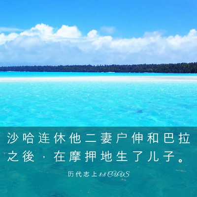 Picture 03 - 历 代 志 上 8:8 CUVS - 沙 哈 连 休 他 二 妻 户 伸 和 巴 拉 - Bible Verse Picture
