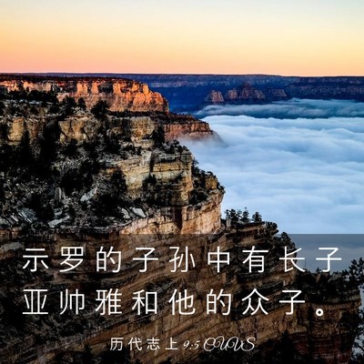 Picture 03 - 历 代 志 上 9:5 CUVS - 示 罗 的 子 孙 中 有 长 子 亚 帅 雅 - Bible Verse Picture