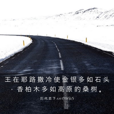 Picture 03 - 历 代 志 下 1:15 CUVS - 王 在 耶 路 撒 冷 使 金 银 多 如 石 - Bible Verse Picture