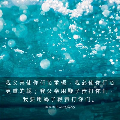 Picture 03 - 历 代 志 下 10:11 CUVS - 我 父 亲 使 你 们 负 重 轭 ， 我 必 - Bible Verse Picture