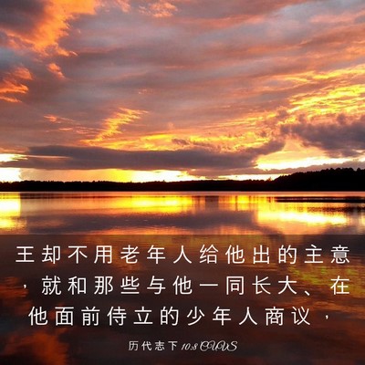Picture 03 - 历 代 志 下 10:8 CUVS - 王 却 不 用 老 年 人 给 他 出 的 主 - Bible Verse Picture