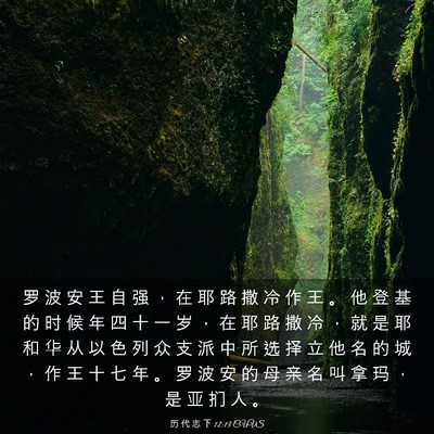 Picture 03 - 历 代 志 下 12:13 CUVS - 罗 波 安 王 自 强 ， 在 耶 路 撒 冷 - Bible Verse Picture