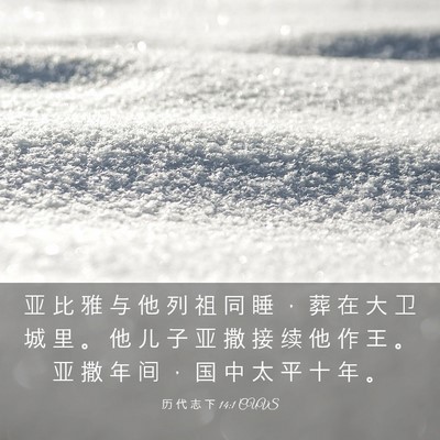 Picture 03 - 历 代 志 下 14:1 CUVS - 亚 比 雅 与 他 列 祖 同 睡 ， 葬 在 - Bible Verse Picture