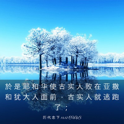 Picture 03 - 历 代 志 下 14:12 CUVS - 於 是 耶 和 华 使 古 实 人 败 在 亚 - Bible Verse Picture