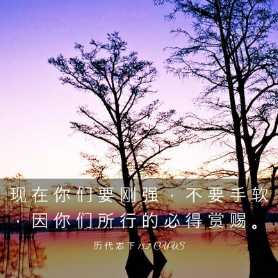 Picture 03 - 历 代 志 下 15:7 CUVS - 现 在 你 们 要 刚 强 ， 不 要 手 软 - Bible Verse Picture