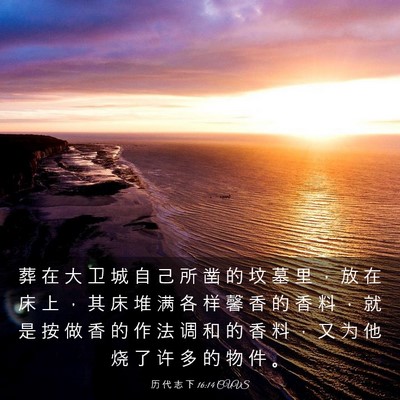 Picture 03 - 历 代 志 下 16:14 CUVS - 葬 在 大 卫 城 自 己 所 凿 的 坟 墓 - Bible Verse Picture