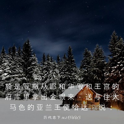 Picture 03 - 历 代 志 下 16:2 CUVS - 於 是 亚 撒 从 耶 和 华 殿 和 王 宫 - Bible Verse Picture