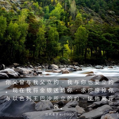 Picture 03 - 历 代 志 下 16:3 CUVS - 你 父 曾 与 我 父 立 约 ， 我 与 你 - Bible Verse Picture