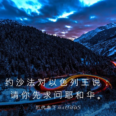 Picture 03 - 历 代 志 下 18:4 CUVS - 约 沙 法 对 以 色 列 王 说 ： 请 你 - Bible Verse Picture