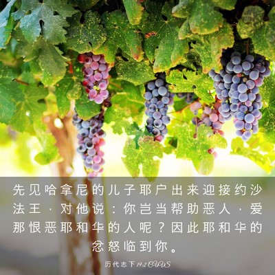 Picture 03 - 历 代 志 下 19:2 CUVS - 先 见 哈 拿 尼 的 儿 子 耶 户 出 来 - Bible Verse Picture