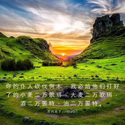 Picture 03 - 历 代 志 下 2:10 CUVS - 你 的 仆 人 砍 伐 树 木 ， 我 必 给 - Bible Verse Picture