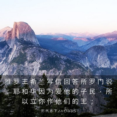 Picture 03 - 历 代 志 下 2:11 CUVS - 推 罗 王 希 兰 写 信 回 答 所 罗 门 - Bible Verse Picture
