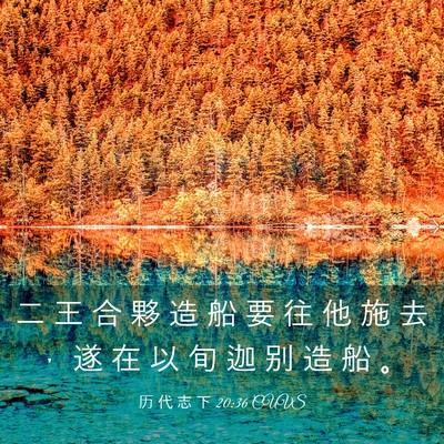 Picture 03 - 历 代 志 下 20:36 CUVS - 二 王 合 夥 造 船 要 往 他 施 去 ， - Bible Verse Picture