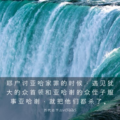 Picture 03 - 历 代 志 下 22:8 CUVS - 耶 户 讨 亚 哈 家 罪 的 时 候 ， 遇 - Bible Verse Picture