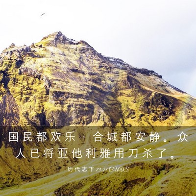 Picture 03 - 历 代 志 下 23:21 CUVS - 国 民 都 欢 乐 ， 合 城 都 安 静 。 - Bible Verse Picture